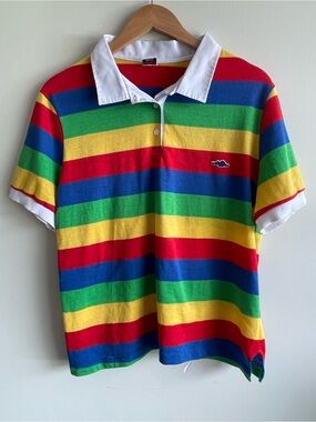 Sears Multicolor Striped Polo with White Collar